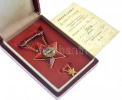 1976. "Kiváló Dolgozó" aranyozott, zománcozott fém kitüntetés miniatűrrel, eredeti tokban,...