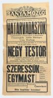 cca 1930 Bányai mozgó, Nagymányok mozi plakát 32x64 cm