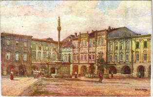 1917 Novy Jicin, Neu Titschein, Neutitschein; Der Stadtplatz mit dem Rathaus um das Jahr 1870 / square, town hall s: Erwin Pendl (EK)