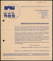 1947 Judaika nyomtatvány adakozás pészach alkalmából, lyukasztva