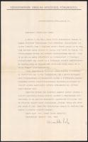 cca 1930 A Székesfehérvári Izraelita HItközség főrabbijának Hirsch Pálnak aláírt levele Heller Bernátnak