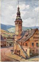 Staré Mesto pod Snezníkem, Mährisch Altstadt; town hall. Deutscher Schulverein Karte Nr. 432. (EK)