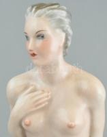 Drasche női akt, kézzel festett, jelzett, hibátlan, m: 19 cm