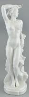 Drasche női akt szobor. Fehér mázas, nagy méretű, Repedésekkel, restaurálásra 38 cm