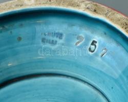 Schütz Cilli fajansz váza. Kézzel festett, jelzett, hibátlan, 30,5 cm