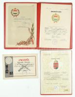 5 db szocialista és rendszerváltás utáni oklevél, bizonyítvány, Újpesti Dózsa retró nylon mappában