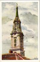 Budapest V. Belvárosi Ferenc-rendi templom tornya. Műemlékek Országos Bizottsága II. sorozat s: Richter