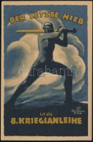cca 1940 8. Kriegsanleihe reklám lap 8x12 cm