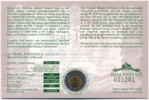 2002. 100Ft Ni-Cu-Zn "Kossuth" elsőnapi veret sorszámozott "011281" díszlapon T:...