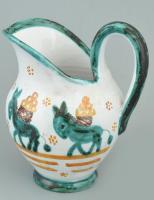 Gosztonyi Mária (1893-1989): Csacsis mokkás készlet. 7db mokkás csésze aljjal, 1db kiöntő, 1db cukor...