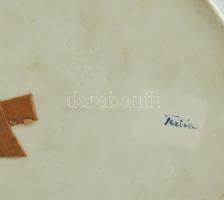 Herendi Tertia fürdőző nő, kézzel festett porcelán, kopásnyomokkal, Lux Elek terv, jelzett, m: 55 cm