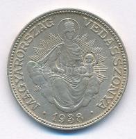 1938. 2P Ag "Madonna" T:1- patina Adamo P7