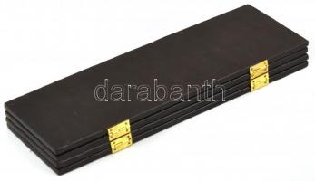 Gyöngyház berakásos lakkozott fa mini paraván. Szép állapotban 40x30 cm