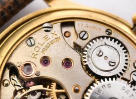 Rolex precision kézi felhúzós 18K arany férfi karóra. Jelzett tok, jelzett 17 köves szerkezet, friss...
