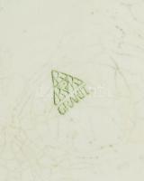 Gránit Mocznik mustártartó edény, jelzett, kopásokkal, mázrepedésekkel. m: 24cm