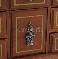 Fa ékszertartó szekrényke, kopott, 29x15x18cm