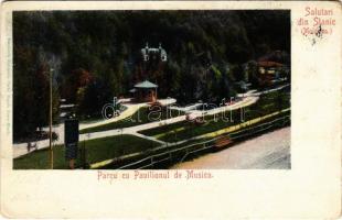 1904 Slanic-Moldova, Szlanikfürdő; Parcu cu pavilionul de musica / park, music pavilion (Rb)