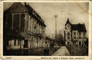 1931 Cegléd, Rákóczi út, Nemzeti Bank palotája, üzlet (fa)