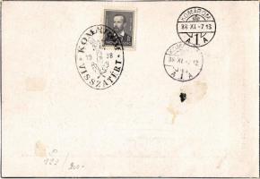 1938 Sopron, Propaganda Bélyegkiállítás Sopron 1938. IX. 11-20. s: Fery + "1938 Komárom visszat...