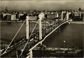 ~1960 Budapest, Erzsébet híd, villamosok. Képzőművészeti Alap Kiadóvállalat - MODERN