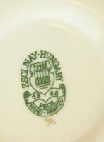 Zsolnay pillangó mintás mokkás csésze és alj, kézzel festett, enyhén kopott aranyozás, jelzett