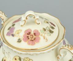 Zsolnay pillangó mintás 6 személyes mokkás készlet. Kézzel festett, jelzett, apró kopásokkal