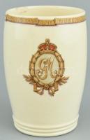 V. György kotonázására kiadott ezüst jubileumos díszpohár, kopott, apró sérüléssel, jelzett, m:11cm