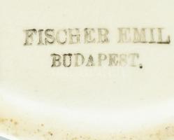 Fischer Emil gyömbértartó, mázrepedésekkel, jelzett, m: 10cm