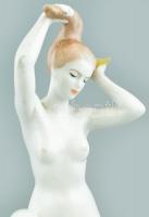 Aquincum fürdőző nő, jelzett, kopott, sérült m: 22cm