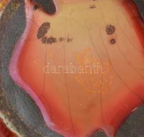 Zsolnay ökörvér mázas, repesztett mázas porcelán váza, jelzett, sérült, m: 19 cm