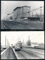 cca 1984 Budapesti villamosok, 6 db vintage fotó, 9x14 cm