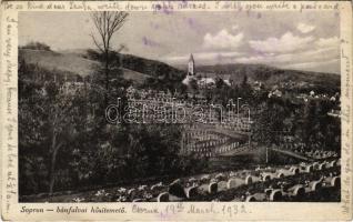 1932 Bánfalva, Sopronbánfalva, Wandorf; Sopron-bánfalvai hősi temető. Foto Schöberl, Kiadja a Hősitemető Felügyelőség (ragasztónyom / gluemark)