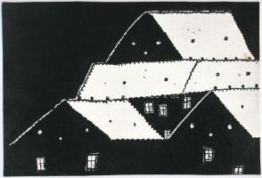 cca 1973 Hódi László: Téli est, feliratozott vintage fotóművészeti alkotás, 15,8x23,2 cm