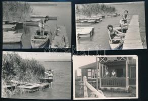 1932 és 1968 között készült felvételek a Velencei-tó partján, 8 db vintage NEGATÍV (24x36 mm) és 4 db vintage fotó, az egyik feliratozva; a negatívok és a papírképek nem ismétlik egymást, 6x9 cm