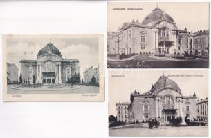 Chernivtsi, Czernowitz, Cernauti, Csernyivci (Bukovina); - 3 db RÉGI város képeslap: színház / 3 pre-1945 town-view postcards: theatre