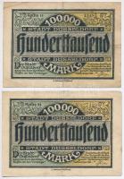 Németország / Weimari Köztársaság / Düsseldorf 1923. 100.000M + Düsseldorf 1923. 100.000M (4x) T:III...