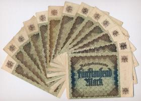 Németország / Weimari Köztársaság 1922. 5000M (13x) T:II-III-
Germany / Weimar Republic 1922. 5000 ...