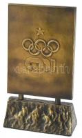 Olimpiai relief, bronz, kopott, jelzés nélkül, m: 22,5cm