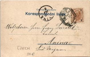 1898 Kladno, Pohled na mesto, Novy kostel, Sokolovna / general view, church, Sokol building. Art Nou...