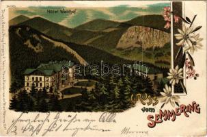 1899 (Vorläufer) Semmering, Hotel Waldhof. Floral, litho (EK)