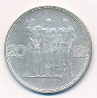 Csehszlovákia 1933. 20K Ag "Ipar, mezőgazdaság, üzlet" T:1- Czechoslovakia 1933. 20 Korun ...
