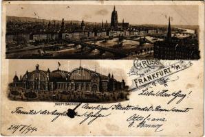 1894 (Vorläufer) Frankfurt a. M., Hauptbahnhof / railway station. litho (fl)