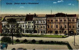 1918 Eperjes, Presov; Fő utca, Városháza, Tauth Viktor üzlete. Stehr kiadása / main street, town hall, shops (EK)