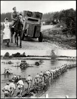 cca 1918 Páncélozott járművek - vélhetően orosz filmekben szerepeltek -, 2 db vintage produkciós filmfotó, 15,5x24 cm