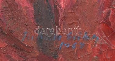 Juhász Erika (1926-2018): "Példakép" (Szőnyi István?). Olaj, farost, jelzett, hátoldalán a...