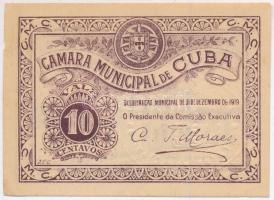 Portugália / Cuba 1919. 10c szükségpénz T:I- Portugal / Cuba 1919. 10 Centavos necessity note / notgeld C:AU