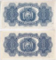 Bolívia 1928. 1B + 1928. 1B "Emision 1952" felülbélyegzéssel T:I
Bolivia 1928. 1 Bolivian...