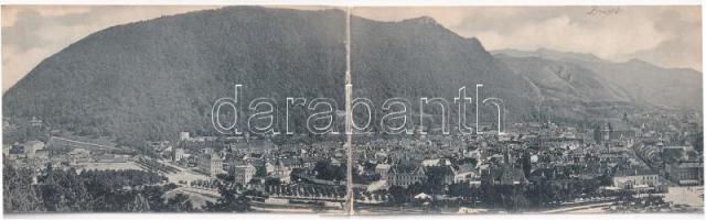 Brassó, Kronstadt, Brasov; kihajtható panorámalap / folding panoramacard (r)