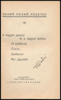 Szabó Dezső: A kötél legendája. Szabó Dezső Füzetek 1. sz. Bp., 1934., Ludas Mátyás, 68 p. Második k...