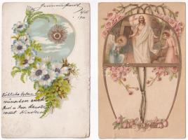 4 db századfordulós litho üdvözlőlap